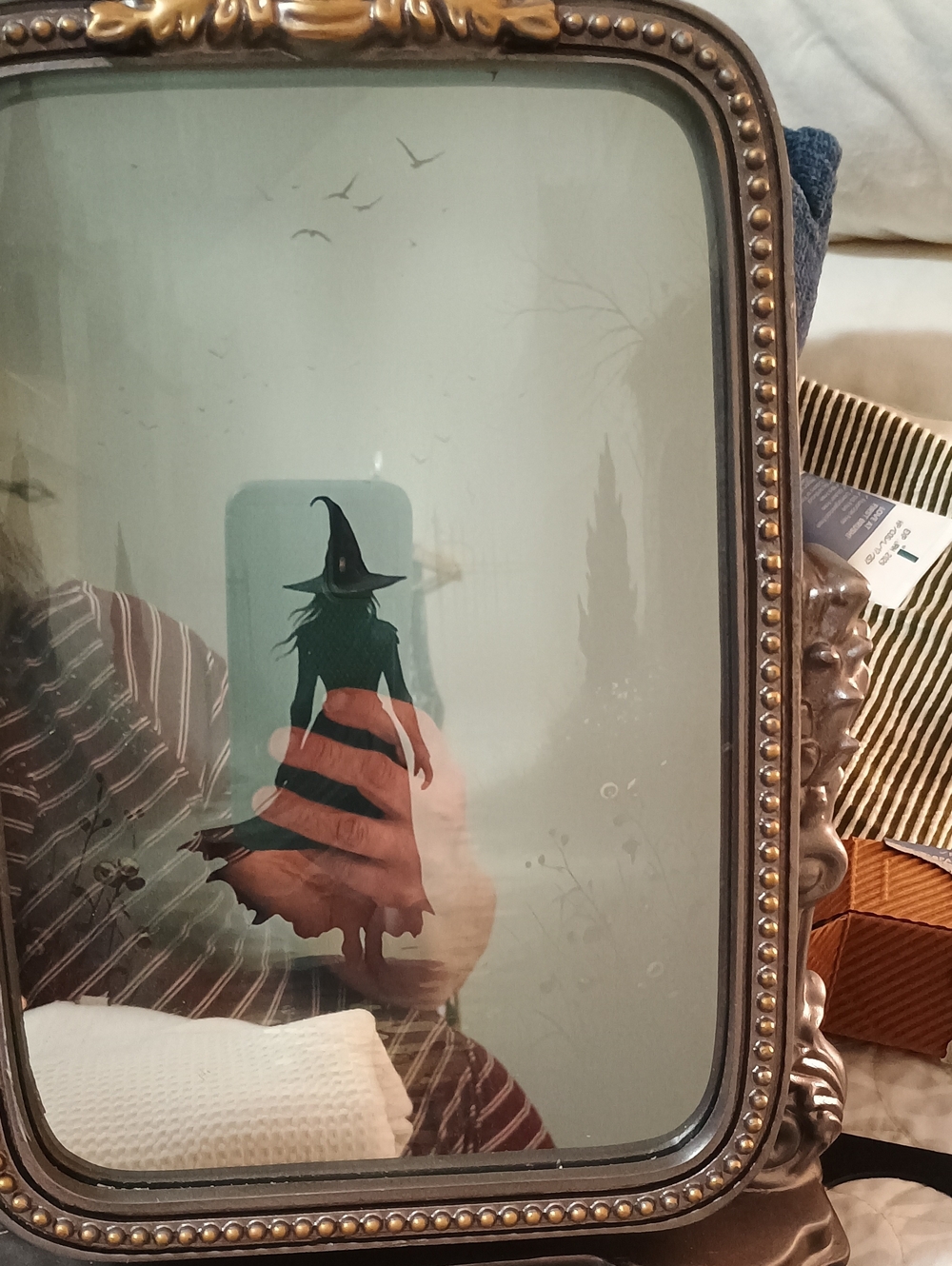 NIB Christian Siriano Halloween LED Lighted Witch Silhouette Vanity Mirror